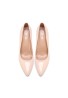 Womens Drag Queen Pointy Toe Court Shoes - Nude Patent