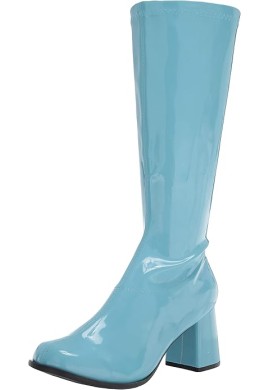 Women Fancy Dress Party GO GO Boots 1960s & 1970s Sky Blue