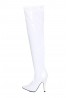 Womens Thigh High Kinky Over The Knee Stiletto Boots  White Patent