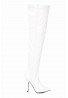 Womens Thigh High Kinky Over The Knee Stiletto Boots  White Patent