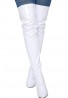 Womens Thigh High Kinky Over The Knee Stiletto Boots  White Patent