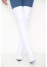 Womens Thigh High Kinky Over The Knee Stiletto Boots  White Patent