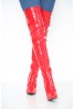 Womens Thigh High Kinky Over The Knee Stiletto Boots  Red Patent