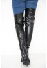 Womens Thigh High Kinky Over The Knee Stiletto Boots Black matte