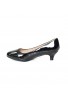 Women Unisex Low Kitten Heel Black patent