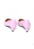 Women Unisex Low Kitten Heel Pink Patent