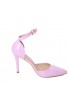 Womens Unisex Buckle Ankle Strap Stiletto Heel Shoes PinkPatent