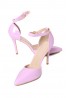 Womens Unisex Buckle Ankle Strap Stiletto Heel Shoes PinkPatent