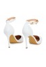Womens Unisex Buckle Ankle Strap Stiletto Heel Shoes White Matte