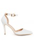 Womens Unisex Buckle Ankle Strap Stiletto Heel Shoes White Matte