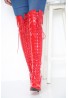 Womens Thigh Kinky Over The Knee Stiletto Boots Red Patent