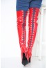 Womens Thigh High Kinky Over The Knee Stiletto Boots  Red Patent