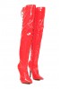 Womens Thigh High Kinky Over The Knee Stiletto Boots  Red Patent