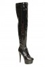 Womens Thigh HIGH Kinky Over The Knee Platform Stiletto Heel Boots Black Patent