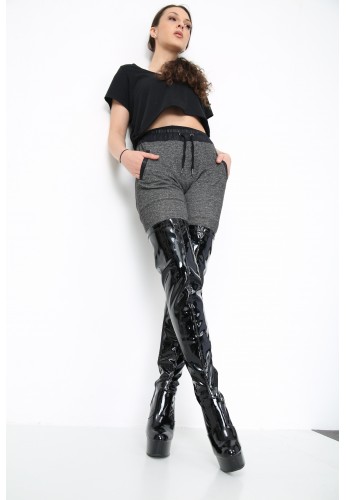 Womens Thigh HIGH Kinky Over The Knee Platform Stiletto Heel Boots Black Patent