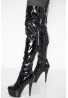 Womens Thigh HIGH Kinky Over The Knee Platform Stiletto Heel Boots Black Patent