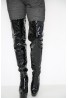 Women Thigh HIGH Kinky Over The Knee Platform Stiletto Heel Boots - Black Patent