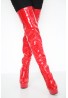 Women Thigh HIGH Kinky Over The Knee Platform Stiletto Heel Boots Red Patent
