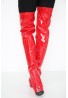 Womens Thigh HIGH Kinky Over The Knee Platform Stiletto Heel Boots Red Patent