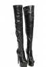 Womens Thigh HIGH Kinky Over The Knee Platform Stiletto Heel Boots Black Matte