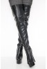 Womens Thigh HIGH Kinky Over The Knee Platform Stiletto Heel Boots Black Matte