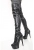 Womens Thigh HIGH Kinky Over The Knee Platform Stiletto Heel Boots Black Matte