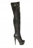 Womens Thigh HIGH Kinky Over The Knee Platform Stiletto Heel Boots Black Matte