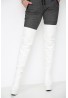 Womens Thigh HIGH Kinky Over The Knee Platform Stiletto Heel Boots White Matte