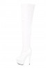 Women Thigh HIGH Kinky Over The Knee Platform Stiletto Heel Boots White Matte