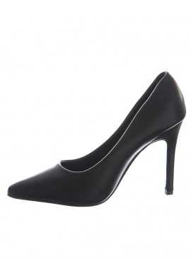 Ladies Womens Pointed Toe Shoes Black Matte