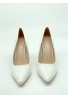 Ladies Womens Pointed Toe Shoes Nude Patent