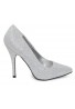 Womens Drag Queen Pointy Toe Court Shoes White Matte