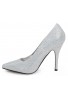 Womens Drag Queen Pointy Toe Court Shoes White Matte