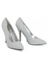 Womens Drag Queen Pointy Toe Court Shoes White Matte