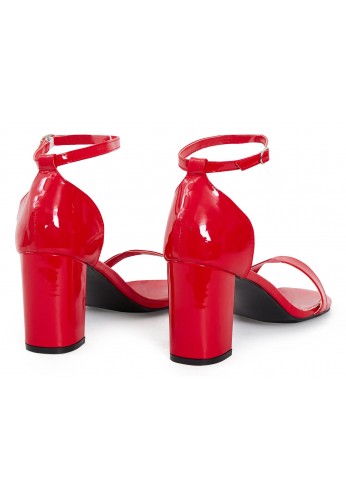 Womens Unisex Drag Queen Peep Toe Heels Red patent