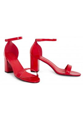 Womens Unisex Drag Queen Peep Toe Heels Red patent
