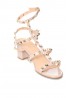 Womens Unisex Studded Block Mid Heeled Rivet Sandal Plus Size 8 to 12