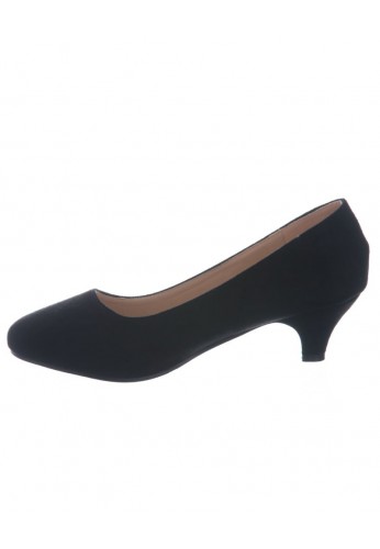 Women Round Toe Kitten Heel  Shoes Black patent