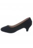 Women Round Toe Kitten Heel  Shoes Black patent