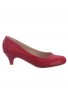 Women Round Toe Kitten Heel  Shoes Red Patent