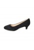 Women Round Toe Kitten Heel  Shoes Navy Suede