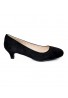 Women Round Toe Kitten Heel  Shoes Navy Suede