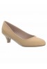 Women Round Toe Kitten Heel  Shoes Nude Patent