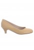 Women Round Toe Kitten Heel  Shoes Nude Patent