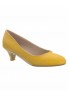 Women Round Toe Kitten Heel  Shoes Yellow Patent