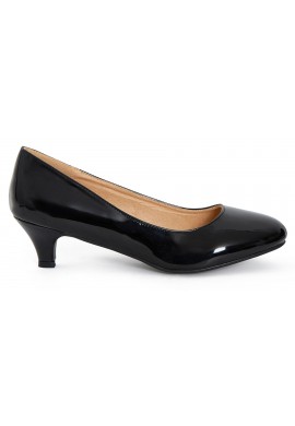 kitten heel round toe pumps