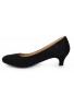 Women Round Toe Kitten Heel Shoes Black patent