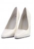 Womens Drag Queen Pointy Toe Court Shoes White Matte