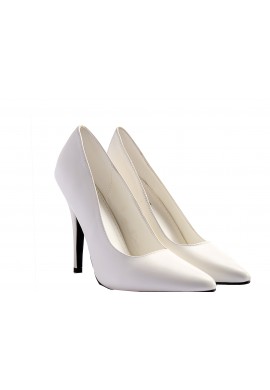 Womens Drag Queen Pointy Toe Court Shoes White Matte